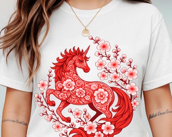 Chinese New Year 2026 PNG, Unicorn Png, Chinese Zodiac Horse 2026 Png, Lunar New Year Png, Happy Chinese New Year, Digital Download Shirt