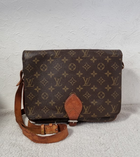 Vintage Louis Vuitton Cartouchiere Monogram Canvas Crossbody Handbag  Authentic