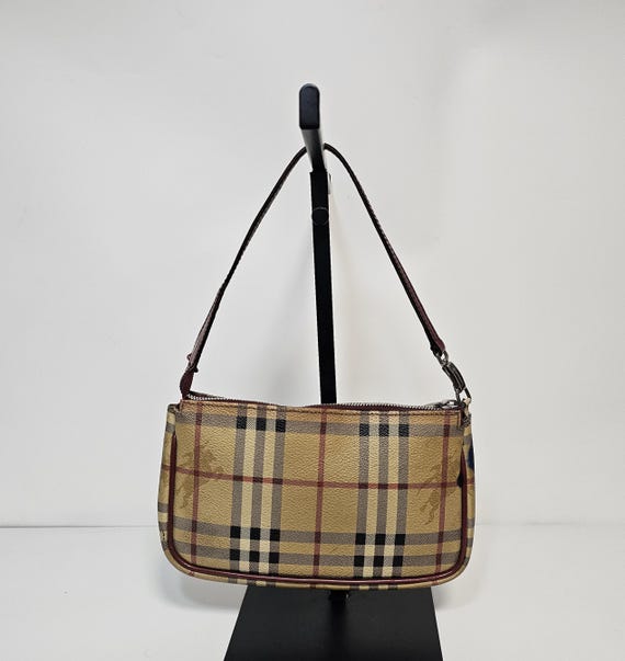 【Burberry】Check pochette Check Zip Pouch in Charcoal - Men, Canvas | Burberry® Official