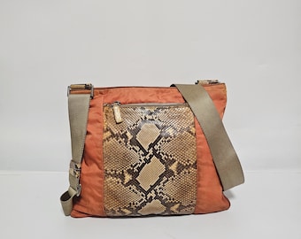 Vintage MIU MIU F/w 2004 Handbag Python Kisslock Purple Bag Clutch