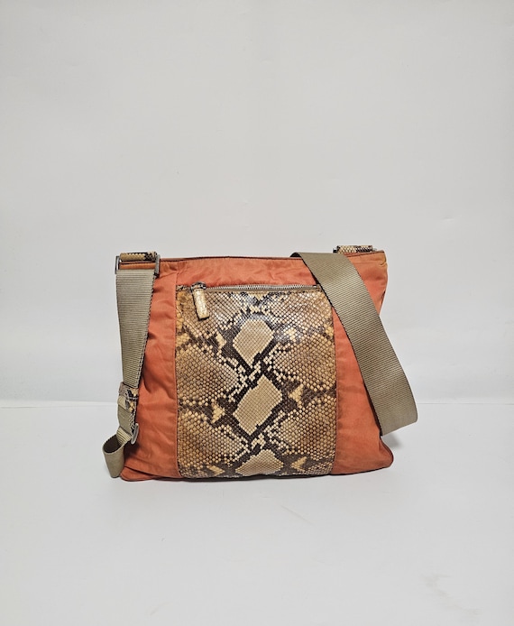Authentic Prada Nylon/python leather crossbody bag - image 1
