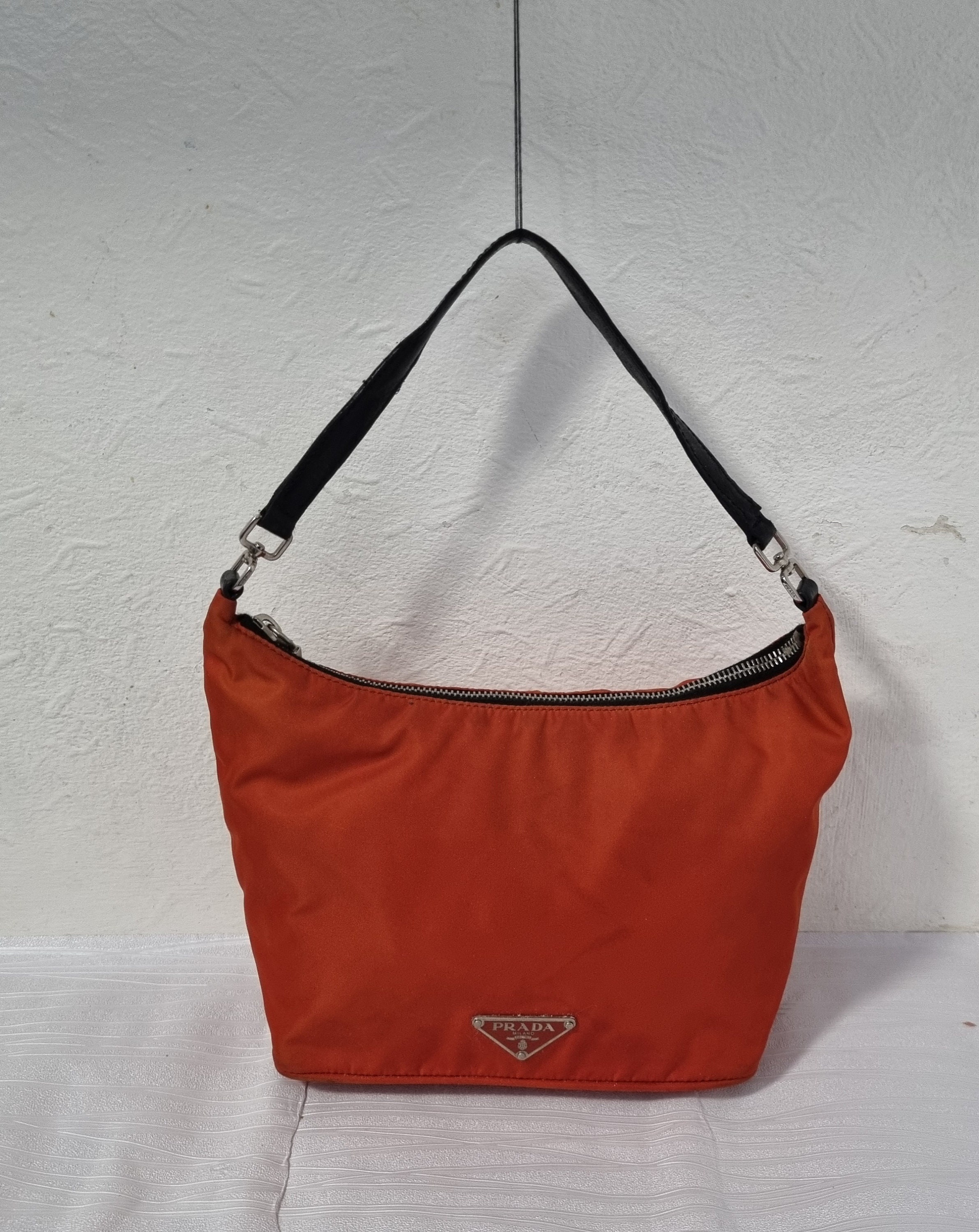 PRADA Mini Tessuto SIRIO Red Nylon Shoulder Bag With Authenticity Cards