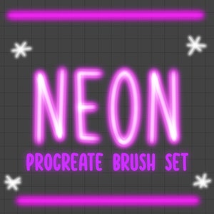 Neon Procreate brush pack / 90s neon Ipad brush set / Easy to use neon procreate brush / procreate neon brush pack digital download