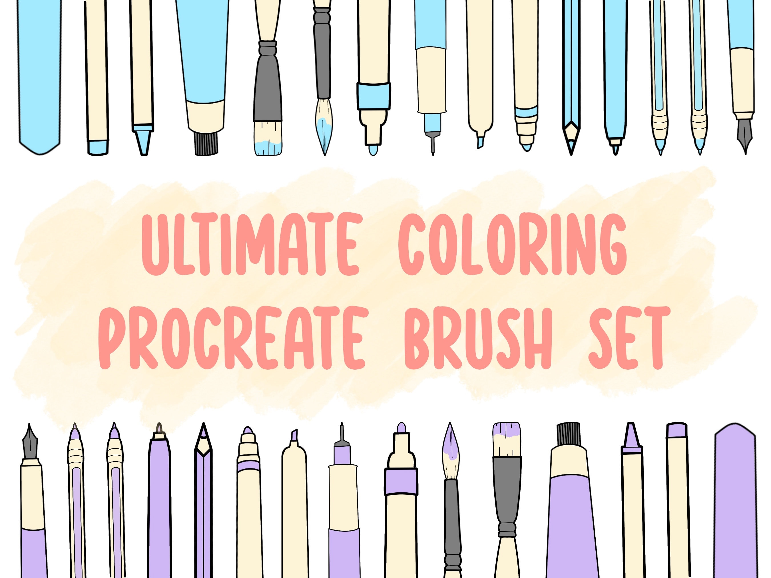 Ultimate Procreate Coloring Brush Pack for iPad — 15 Premium Brushes for Illustration - Image 1