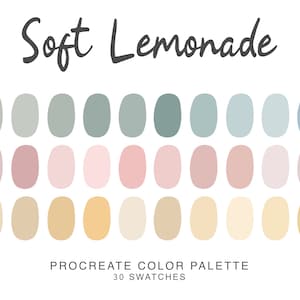 Soft Lemonade Procreate Color Palette - Vibrant Summer Colors for Digital Art - iPad illustration Palette