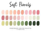 Soft Florals Procreate Color Palette - Vibrant Summer Colors for Digital Art - iPad illustration Palette