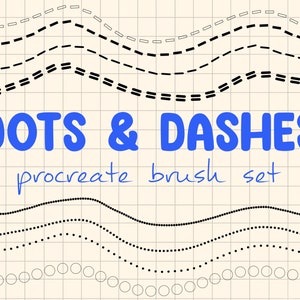 Dots and dash Doodle Procreate brush pack / Dash procreate doodle pack / Dots doodling brush / procreate iPad brush pack digital download