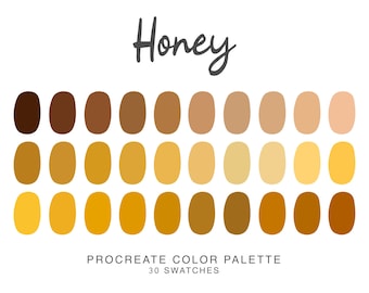 Honey Procreate Color Palette, iPad Procreate Illustration, honey color swatches for Procreate Art