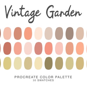 Vintage Garden Procreate Color Palette - Vibrant Summer Colors for Digital Art - iPad illustration Palette