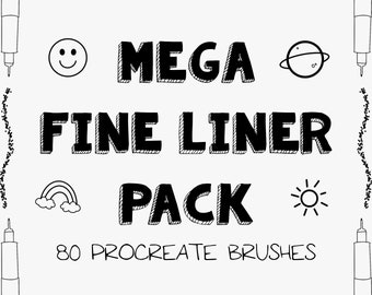 Procreate Fine Line Brushes – 80 Fineliner, Inking & Stipple Brushes for Clean Line Art, Illustration and Tattoo Design (iPad)
