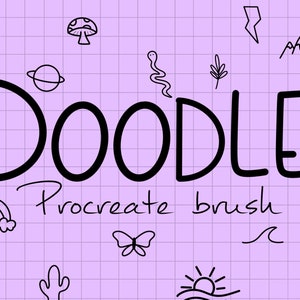 Doodle Procreate brush and stamp pack / Cute procreate doodle stamps / Easy doodling brush / procreate sticker pack digital download