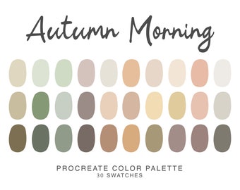 Autumn Morning Procreate Color Palette, iPad Procreate Illustration, color swatches for Procreate Art