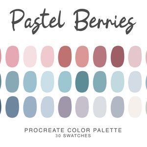 Pastel Berries Procreate Color Palette - Vibrant Summer Colors for Digital Art - iPad illustration Palette