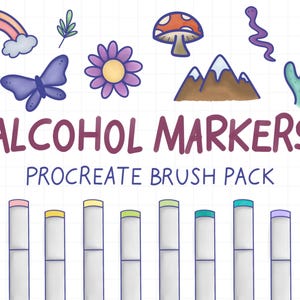 Alcohol Marker Procreate Brush Pack / coloring procreate brush pack /14 coloring brushes / procreate iPad brush pack digital download