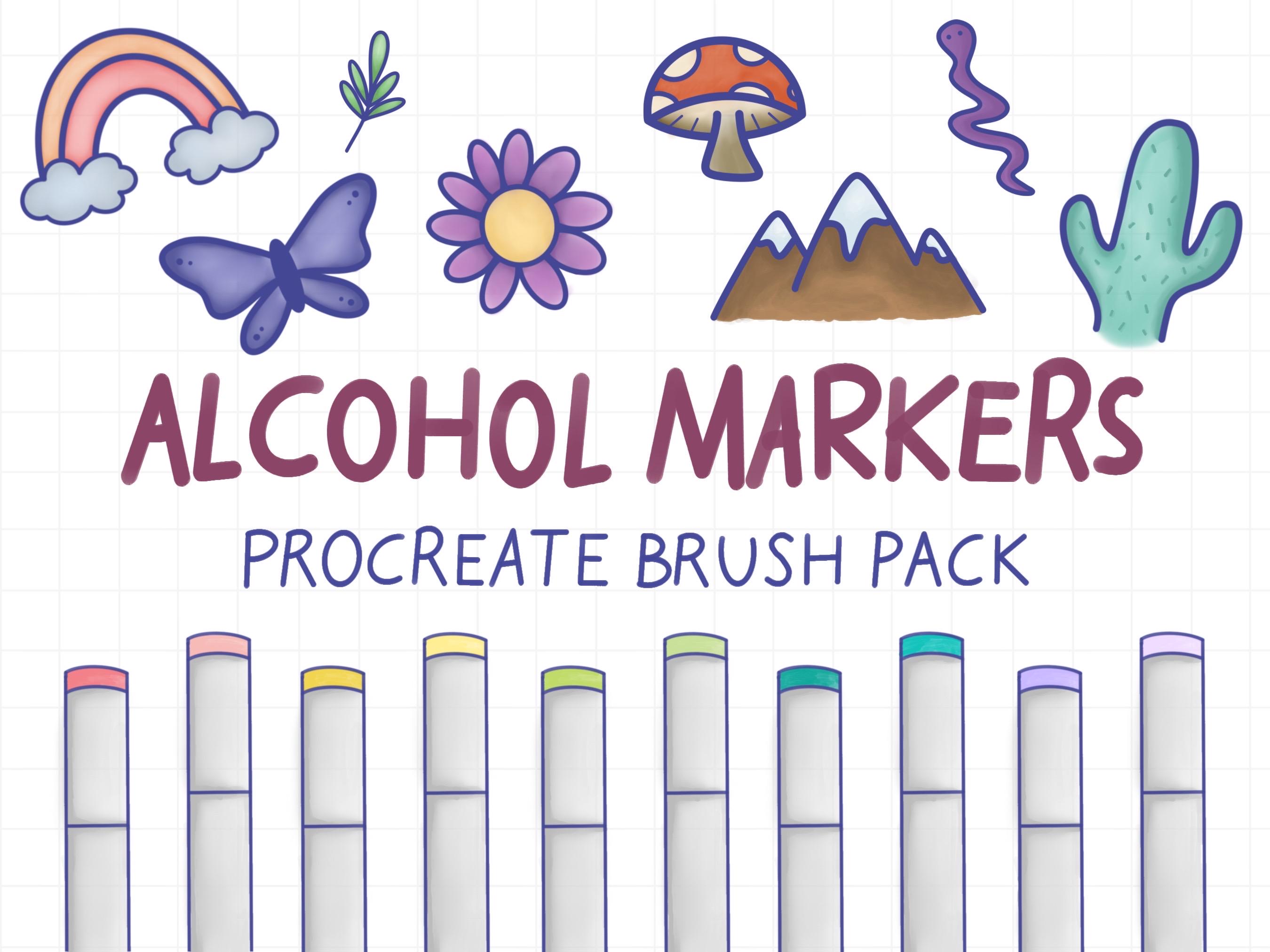 Alcohol Marker Procreate Brush Pack – 14 Premium Blending & Coloring Brushes for iPad - Image 1