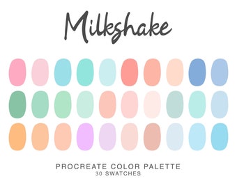 Milkshake Procreate Color Palette - Colori estivi vibranti per l'arte digitale - Illustrazione per iPad Palette