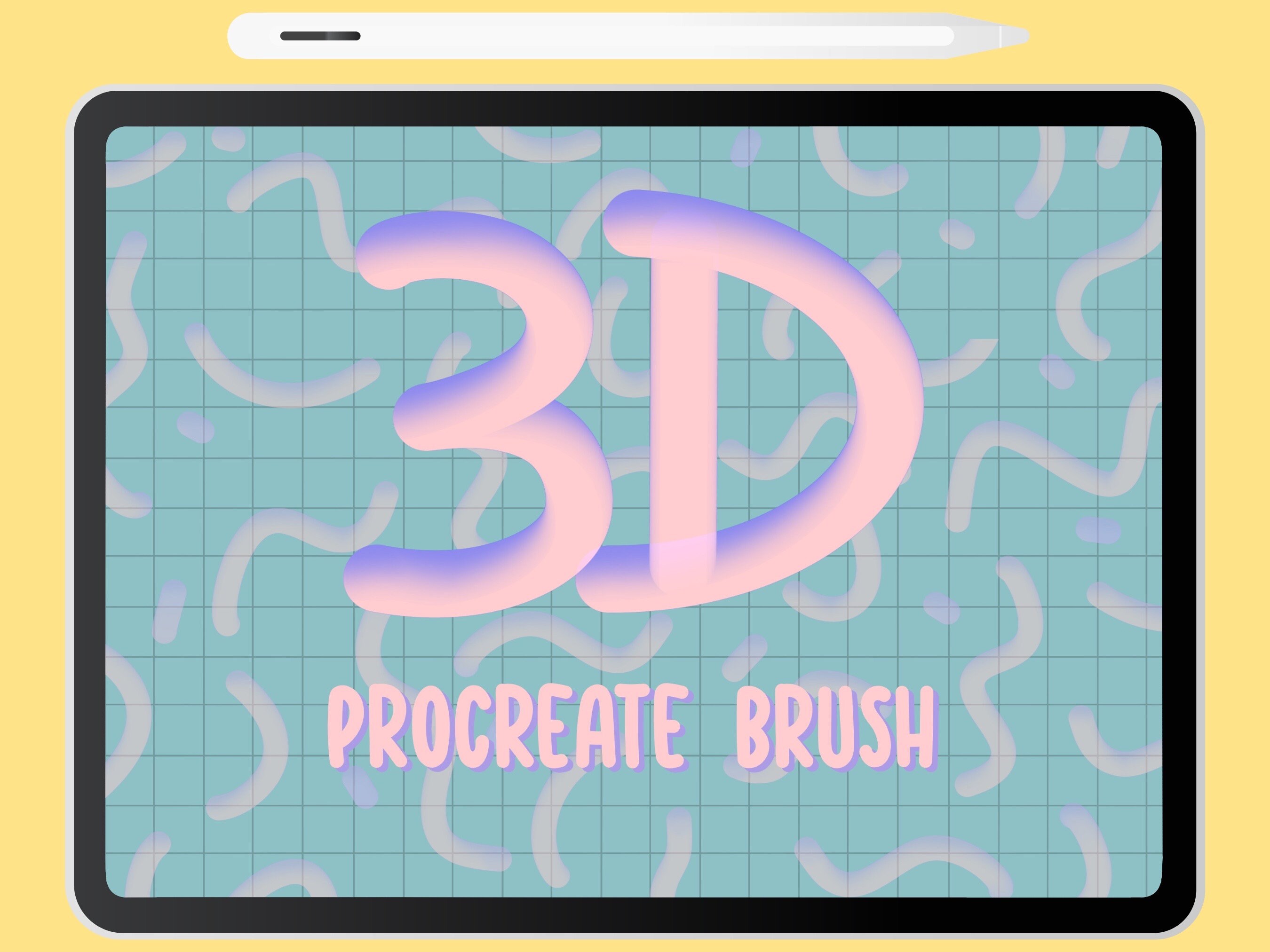 3D Doodle Procreate Brush Set / Taper 3D Procreate Doodle Brush / 3D