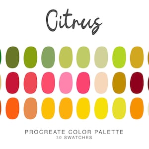 Citrus Procreate Color Palette - Vibrant Summer Colors for Digital Art - iPad illustration Palette