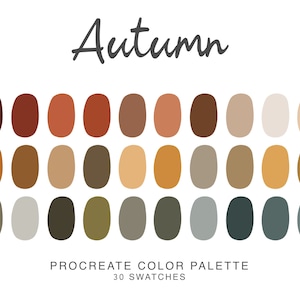 Autumn Procreate Color Palette, iPad Procreate Illustration, color swatches for Procreate Art