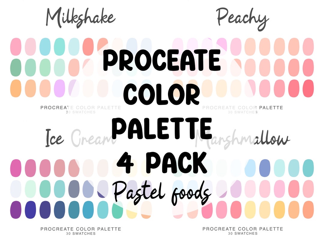 Pastel Foods Color Tones Aesthetic Procreate Color Palettes 4 Pack