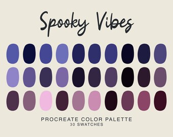 Spooky Vibes Procreate Color Palette, iPad Procreate Illustration, Campioni di colori spettrali di Halloween per Procreate Art