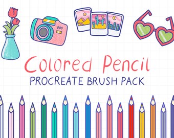 Procreate Colored Pencil Brushes – Realistic Pencil Texture Brush Set for Sketching, Coloring & Cozy Illustrations (15 Brushes)