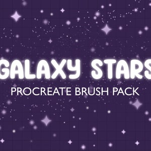 Galaxy stars Procreate brush and stamp pack / star procreate galaxy stamps / Easy sky brush / procreate galaxy pack digital download