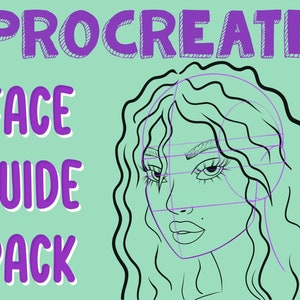 Procreate face brushes stamp / head procreate brush set / Procreate Portrait Guide Stamps  / procreate grid guide stamp digital download