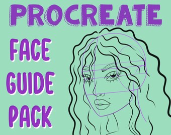Procreate face brushes stamp / head procreate brush set / Procreate Portrait Guide Stamps  / procreate grid guide stamp digital download
