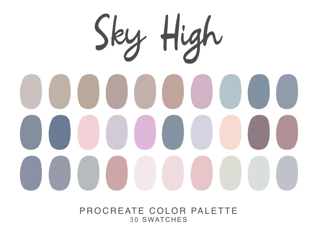 Sky High Procreate Color Palette - Vibrant Summer Colors for Digital ...