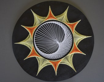 String art sun and moon painting