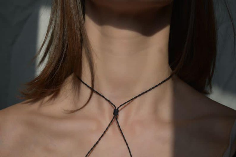 Rose Quartz Macrame Necklace / TERRALUCE Choker / Spiritual Necklace image 5