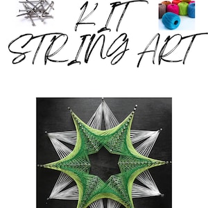 pdf kit string art stella - istruzioni digitali con modello, istruzioni fai da te per decorazione in filo