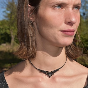 Collana macramè con pietra di luna / girocollo ARIA  / collana spirituale