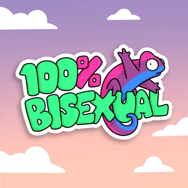 100% Bisexual Sticker | Queer Chameleon | LGBTQ+ Pride Sticker