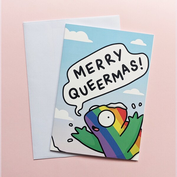 Holiday Greetings Card | Queer Chameleon | Blank LGBTQ+ Pride Christmas Card