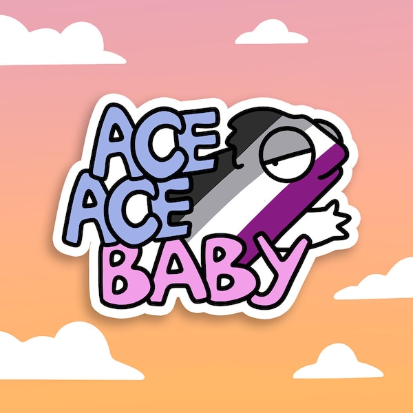 Ace Ace Baby Aufkleber | Queer Chamäleon | Wasserfester Vinyl LGBTQ+ Pride Aufkleber für Wasserflasche oder Laptop
