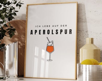 Viviendo en el cartel de Aperol Trail Cocina | Cartel de cocina | Cuadros de cocina | Comedor | Decoración de cocina | Decoración cocina comedor imagen | Póster Aperol 293