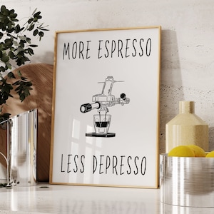 Espresso poster | Depresso poster kitchen | Kitchen poster | Kitchen pictures | Barista | Kitchen decoration | Kitchen dining room decoration picture | Coffee Lover 219
