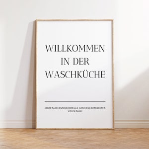 Witamy w pralni - pobierz natychmiast - Poster Room Łazienka Pranie Symbole prania Instrukcja prania Niemiecki 104