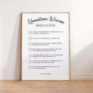 Useless knowledge toilet paper | Bathroom pictures | Bathroom poster | Bathroom decoration | Guest toilet picture | Toilet picture | Toilet poster | 145