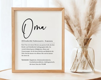 Personalisiertes Geschenk für Oma Definition l Geschenkidee l zum Geburtstag Bild l Danke sagen l Oma Geschenk l Dankeschön l 410