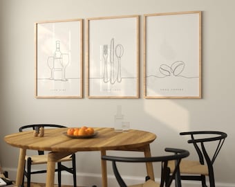 Juego de carteles de cocina | Póster cocina | Póster de cocina | Cuadros de cocina | Decoración de la cocina del comedor | Cuadro del comedor | Imagen de regalo de inauguración 228