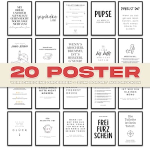 Poster Set Bathroom Picture Set | Bathroom Poster | Decorative Print | Guest Toilet Picture | Toilet Picture | Toilet Decoration | Funny Saying | 152