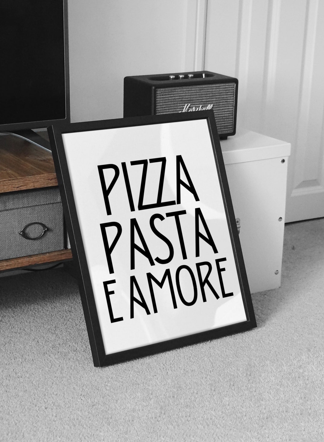Pizza Pasta E Amore Poster Posters Kitchen Kitchen Poster Etsy