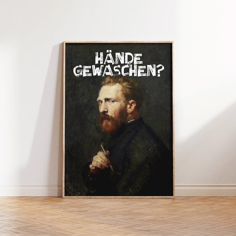 Vintage Restroom Art - Funny Portrait Print Guest Bathroom - Funny Toilet Poster - Bathroom Art Humor - Bathroom Wall Art -John Russells Portrait of Vincent van Gogh (1886)
