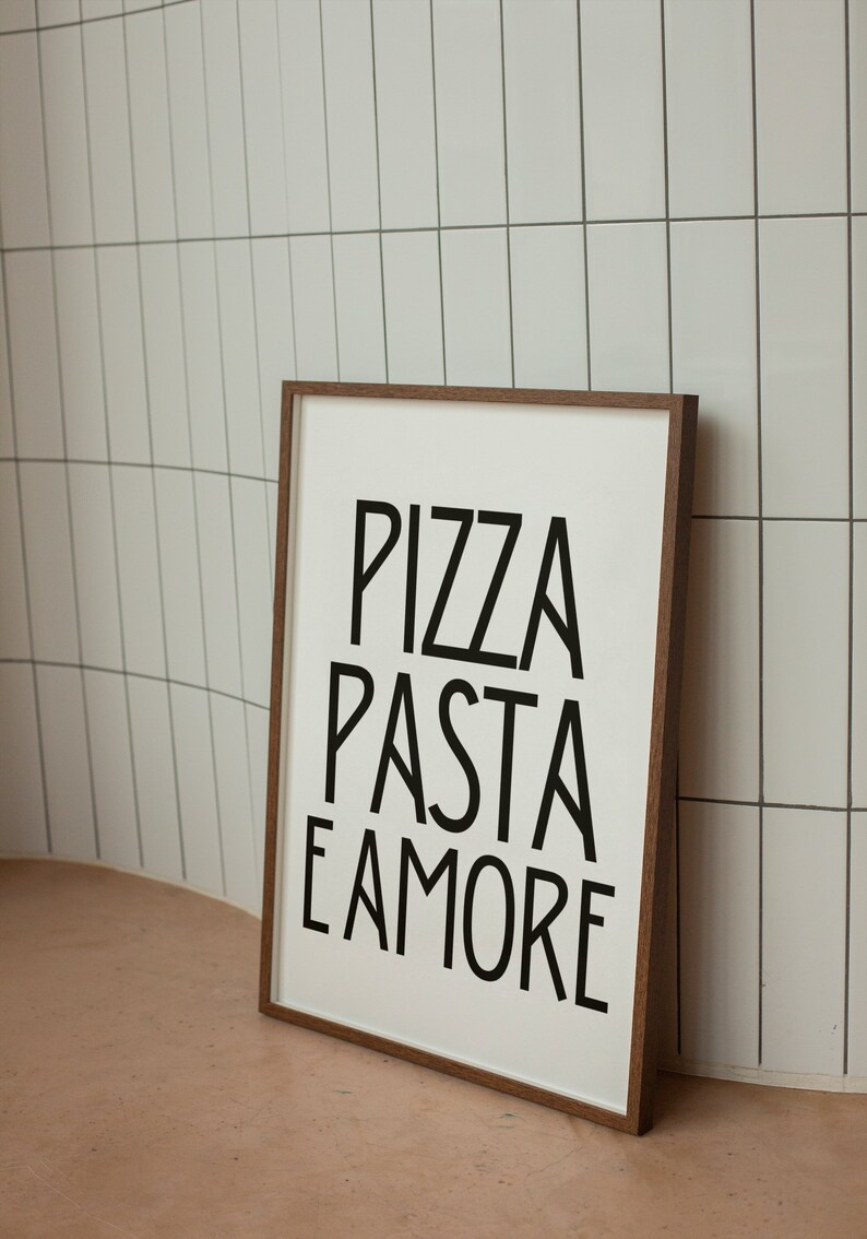 Pizza Pasta E Amore Poster Poster Kitchen Kitchen Poster Kitchen