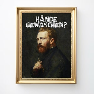 Vintage Restroom Art - Funny Portrait Print Guest Bathroom - Funny Toilet Poster - Bathroom Art Humor - Bathroom Wall Art -John Russells Portrait of Vincent van Gogh (1886)