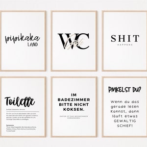 Poster Set Bathroom Picture Set | Bathroom Poster | Decorative Print | Guest Toilet Picture | Toilet Picture | Toilet Decoration | Funny Saying | 149