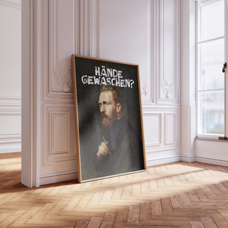Vintage Restroom Art - Funny Portrait Print Guest Bathroom - Funny Toilet Poster - Bathroom Art Humor - Bathroom Wall Art -John Russells Portrait of Vincent van Gogh (1886)